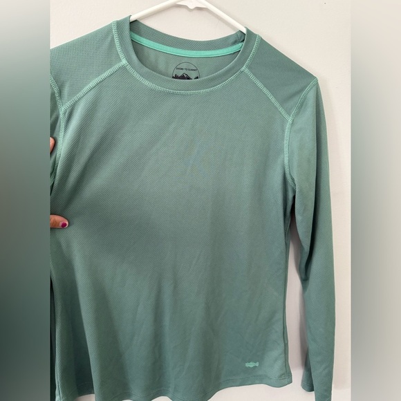 SHORE TO SUMMIT Long Sleeve UV MESH Tee Cooling Stretch Green Size M - Picture 4 of 7
